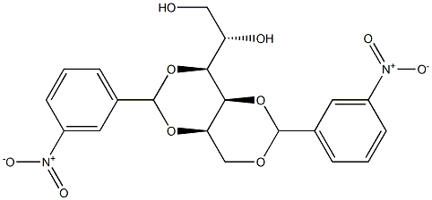 1-O,3-O:2-O,4-O-Bis(3-nitrobenzylidene)-L-glucitol Struktur