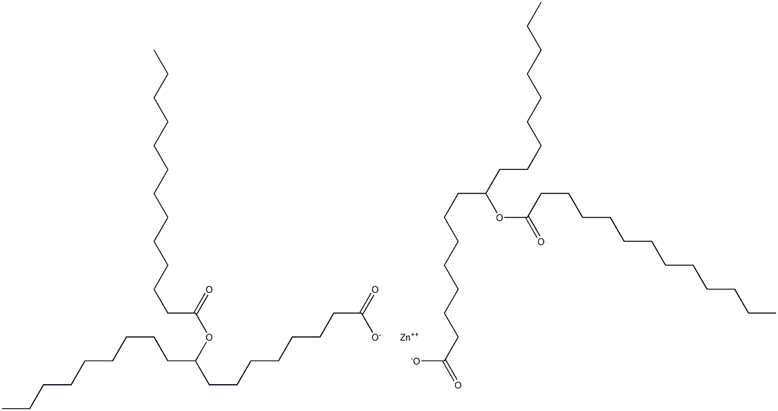 Bis(9-tridecanoyloxyoctadecanoic acid)zinc salt Struktur