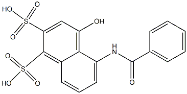 4-Hydroxy-5-(benzoylamino)-1,2-naphthalenedisulfonic acid Struktur