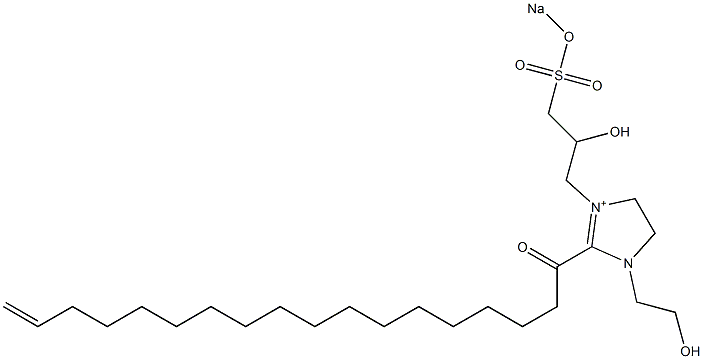 1-(2-Hydroxyethyl)-3-[2-hydroxy-3-(sodiooxysulfonyl)propyl]-2-(17-octadecenoyl)-2-imidazoline-3-ium Struktur