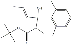 2-Methyl-3-hydroxy-3-(2,4,6-trimethylphenyl)-4-hexenoic acid tert-butyl ester Struktur