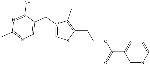 3-[(4-Amino-2-methyl-5-pyrimidinyl)methyl]-5-[2-(3-pyridinylcarbonyloxy)ethyl]-4-methylthiazol-3-ium Struktur