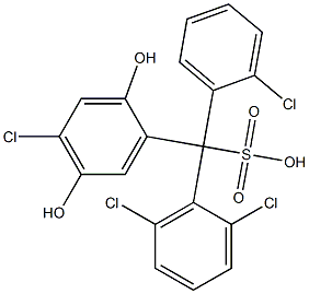 (2-Chlorophenyl)(2,6-dichlorophenyl)(4-chloro-2,5-dihydroxyphenyl)methanesulfonic acid Struktur