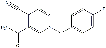 1-(4-Fluorobenzyl)-4-cyano-1,4-dihydro-3-pyridinecarboxamide Struktur