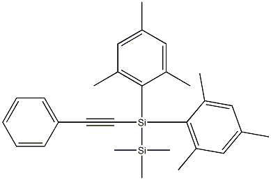 1-(Phenylethynyl)-1,1-bis(2,4,6-trimethylphenyl)-2,2,2-trimethyldisilane Struktur