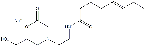 N-(3-Hydroxypropyl)-N-[2-(5-octenoylamino)ethyl]aminoacetic acid sodium salt Struktur