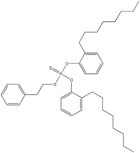 Dithiophosphoric acid O,O-bis(2-octylphenyl)S-(2-phenylethyl) ester Struktur