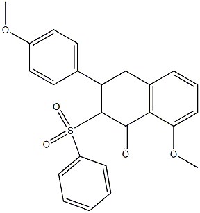 3,4-Dihydro-8-methoxy-2-phenylsulfonyl-3-(4-methoxyphenyl)naphthalen-1(2H)-one Struktur