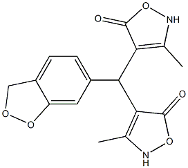 4,4'-[3,4-Methylendioxyphenylmethylene]bis[3-methylisoxazol-5(2H)-one] Struktur