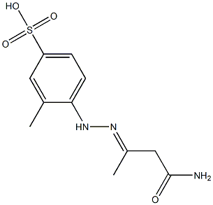 4-[N'-(2-Carbamoyl-1-methylethylidene)hydrazino]-3-methylbenzenesulfonic acid Struktur