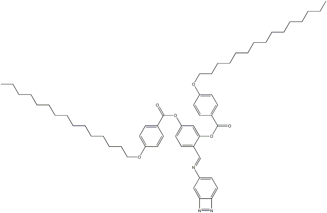 Bis[4-(pentadecyloxy)benzoic acid]4-[(azobenzen-4-yl)iminomethyl]-1,3-phenylene ester Struktur