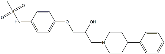 N-[4-[2-Hydroxy-3-(4-phenyl-1-piperidinyl)propyloxy]phenyl]methanesulfonamide Struktur