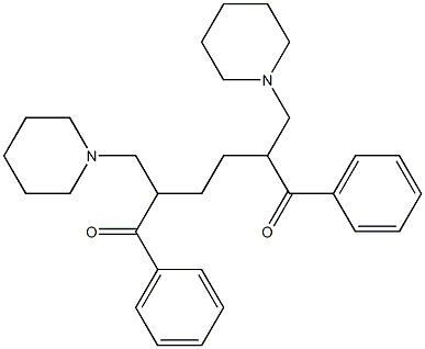 1,6-Diphenyl-2,5-bis(piperidinomethyl)hexane-1,6-dione Struktur