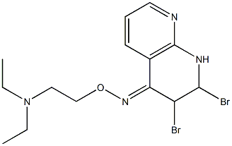 1,2,3,4-Tetrahydro-2-bromo-3-bromo-4-[[2-(diethylamino)ethoxy]imino]-1,8-naphthyridine Struktur