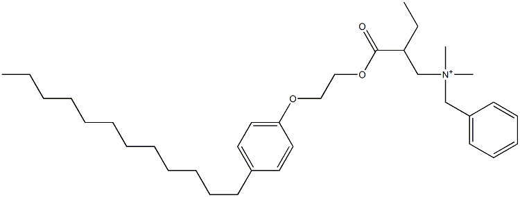 N,N-Dimethyl-N-benzyl-N-[2-[[2-(4-dodecylphenyloxy)ethyl]oxycarbonyl]butyl]aminium Struktur