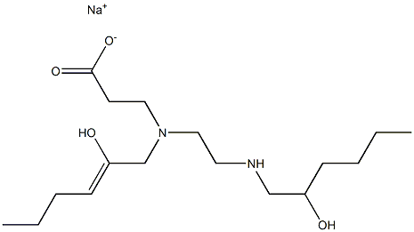 3-[N-(2-Hydroxy-2-hexenyl)-N-[2-(2-hydroxyhexylamino)ethyl]amino]propionic acid sodium salt Struktur