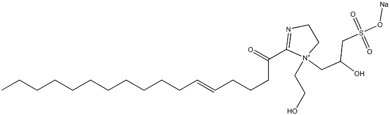 1-(2-Hydroxyethyl)-1-[2-hydroxy-3-(sodiooxysulfonyl)propyl]-2-(5-heptadecenoyl)-2-imidazoline-1-ium Struktur