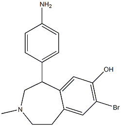 5-(4-Aminophenyl)-8-bromo-2,3,4,5-tetrahydro-3-methyl-1H-3-benzazepin-7-ol Struktur