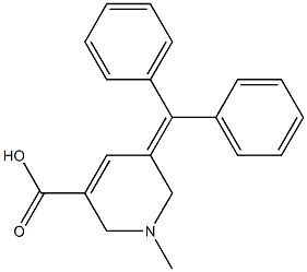 1,2,5,6-Tetrahydro-5-diphenylmethylene-1-methylpyridine-3-carboxylic acid Struktur