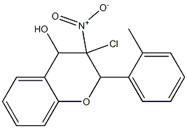 3-Chloro-3,4-dihydro-4-hydroxy-3-nitro-2-(2-methylphenyl)-2H-1-benzopyran Struktur