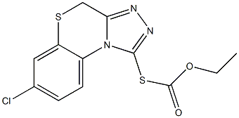 [(7-Chloro-4H-[1,2,4]triazolo[3,4-c][1,4]benzothiazin-1-yl)thio]formic acid ethyl ester Struktur