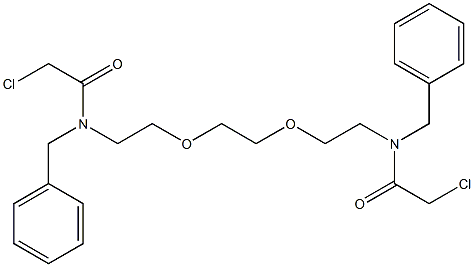 N,N'-[(1,2-Ethanediyl)bis(oxy)bis(1,2-ethanediyl)]bis(N-benzyl-2-chloroacetamide) Struktur