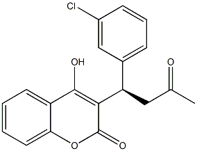 4-Hydroxy-3-[(1R)-3-oxo-1-(3-chlorophenyl)butyl]-2H-1-benzopyran-2-one Struktur