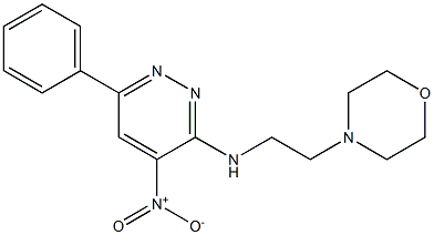 3-(2-Morpholinoethylamino)-4-nitro-6-phenylpyridazine Struktur