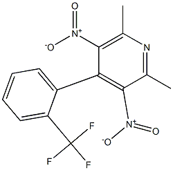 2,6-Dimethyl-3,5-dinitro-4-[2-(trifluoromethyl)phenyl]pyridine Struktur