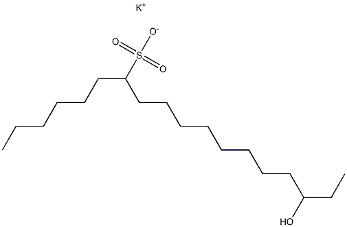 16-Hydroxyoctadecane-7-sulfonic acid potassium salt Struktur