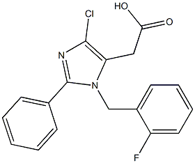 4-Chloro-1-(2-fluorobenzyl)-2-(phenyl)-1H-imidazole-5-acetic acid Struktur