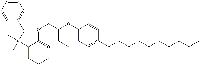 N,N-Dimethyl-N-benzyl-N-[1-[[2-(4-decylphenyloxy)butyl]oxycarbonyl]butyl]aminium Struktur