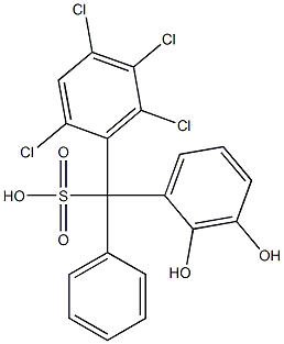 (2,4,5,6-Tetrachlorophenyl)(2,3-dihydroxyphenyl)phenylmethanesulfonic acid Struktur