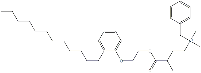 N,N-Dimethyl-N-benzyl-N-[3-[[2-(2-dodecylphenyloxy)ethyl]oxycarbonyl]butyl]aminium Struktur