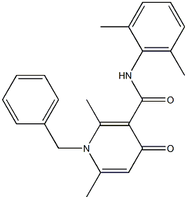 1-Benzyl-1,4-dihydro-2,6-dimethyl-N-(2,6-dimethylphenyl)-4-oxopyridine-3-carboxamide Struktur