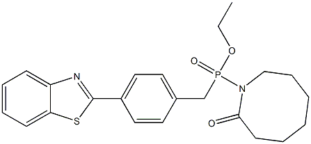 [4-(2-Benzothiazolyl)benzyl](2-oxoazacyclooctan-1-yl)phosphinic acid ethyl ester Struktur