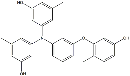 N,N-Bis(3-hydroxy-5-methylphenyl)-3-(3-hydroxy-2,6-dimethylphenoxy)benzenamine Struktur