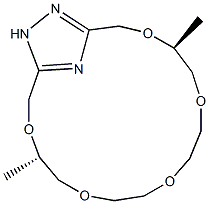 (4S,14S)-4,14-Dimethyl-3,6,9,12,15-pentaoxa-18,19,20-triazabicyclo[15.2.1]icosa-1(20),17-diene Struktur