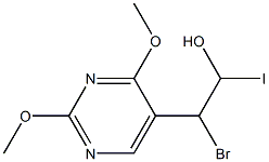 2,4-Dimethoxy-5-(1-bromo-2-hydroxy-2-iodoethyl)pyrimidine Struktur