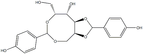 2-O,6-O:4-O,5-O-Bis(4-hydroxybenzylidene)-L-glucitol Struktur