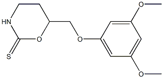 3,4,5,6-Tetrahydro-6-(3,5-dimethoxyphenoxymethyl)-2H-1,3-oxazine-2-thione Struktur