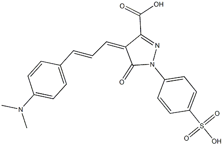 4-[3-[4-(Dimethylamino)phenyl]-2-propenylidene]-4,5-dihydro-5-oxo-1-(4-sulfophenyl)-1H-pyrazole-3-carboxylic acid Struktur