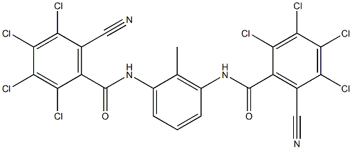 N,N'-(2-Methyl-1,3-phenylene)bis(2,3,4,5-tetrachloro-6-cyanobenzamide) Struktur