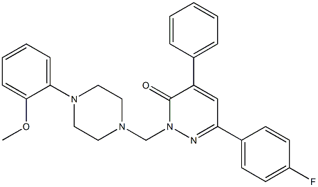 4-Phenyl-6-(4-fluorophenyl)-2-[[4-(2-methoxyphenyl)piperazino]methyl]pyridazin-3(2H)-one Struktur