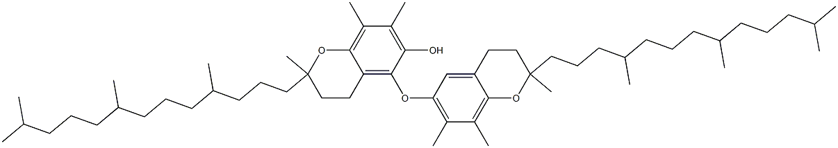 3,3',4,4'-Tetrahydro-2,2',7,7',8,8'-hexamethyl-2,2'-bis(4,8,12-trimethyltridecyl)[5,6'-oxybis(2H-1-benzopyran)]-6-ol Struktur