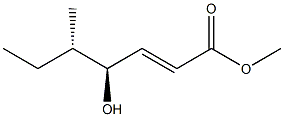 (2E,4S,5S)-4-Hydroxy-5-methyl-2-heptenoic acid methyl ester Struktur