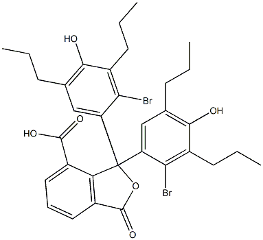 1,1-Bis(2-bromo-4-hydroxy-3,5-dipropylphenyl)-1,3-dihydro-3-oxoisobenzofuran-7-carboxylic acid Struktur