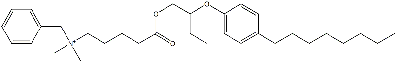 N,N-Dimethyl-N-benzyl-N-[4-[[2-(4-octylphenyloxy)butyl]oxycarbonyl]butyl]aminium Struktur