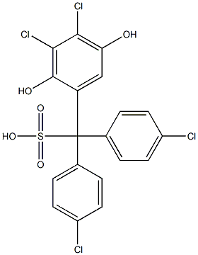 (3,4-Dichloro-2,5-dihydroxyphenyl)bis(4-chlorophenyl)methanesulfonic acid Struktur