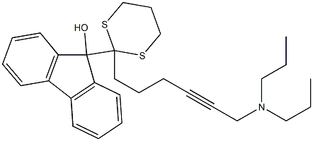 9-[2-(6-Dipropylamino-4-hexynyl)-1,3-dithian-2-yl]-9H-fluoren-9-ol Struktur